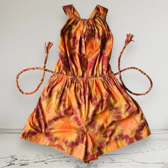 NEW ULLA JOHNSON Shaina Romper Red Topaz Size 8 - Picture 11 of 14